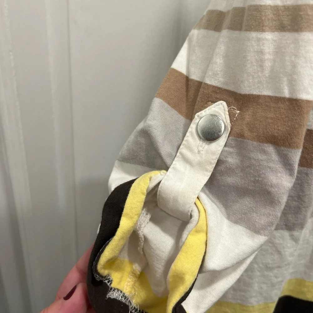 Striped Women's Top in Yellow and Brown - Picture 4 of 5